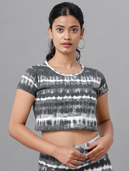 round neck tie & dye crop top - 19772654 - Very Small Image - 1