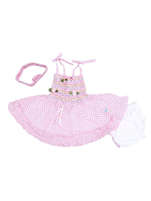 pink cotton frock - 19772732 - Very Small Image - 1