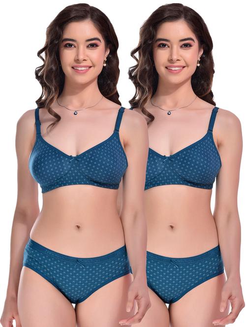 pack of 2 printed bra and panty set - 19772853 - Very Small Image - 1