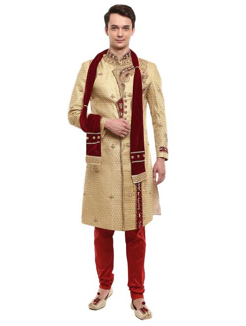 gold cotton kurta - 19774687 - Very Small Image - 1
