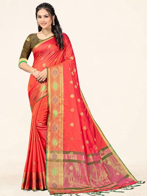self design bordered saree - 19774731 - Very Small Image - 1