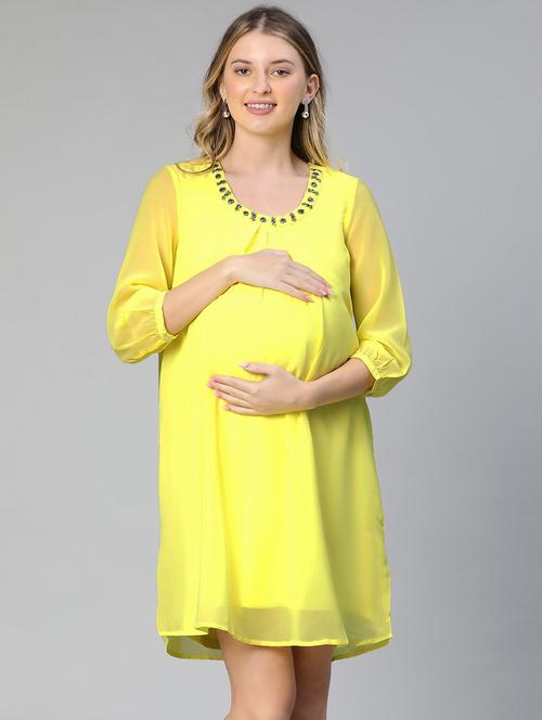 yellow solid maternity wear - 19774989 - Very Small Image - 1