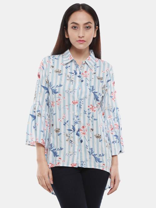 light blue rayon regular shirt - 19775046 - Very Small Image - 1
