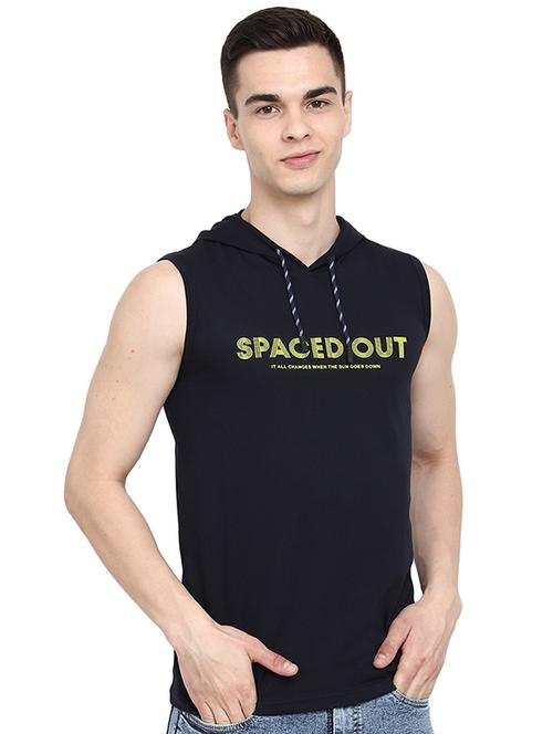 hood neck chest print t-shirt - 19775051 - Very Small Image - 1