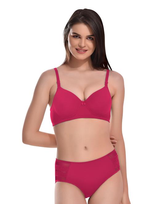 pink lycra bras and panty set - 19775812 - Very Small Image - 1