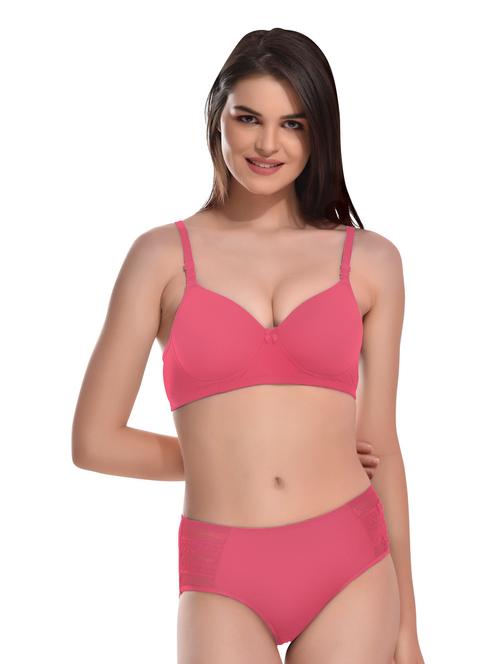 pink lycra bras and panty set - 19775814 - Very Small Image - 1