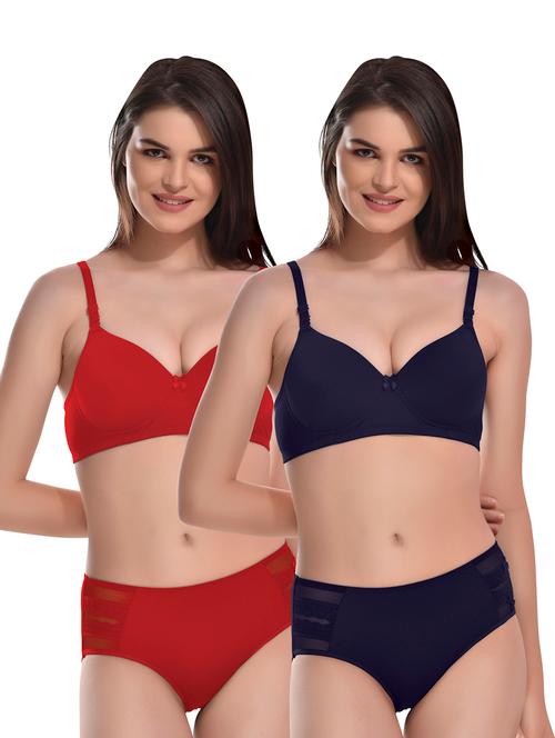 pack of 2 lycra bras and panty set - 19775816 - Very Small Image - 1