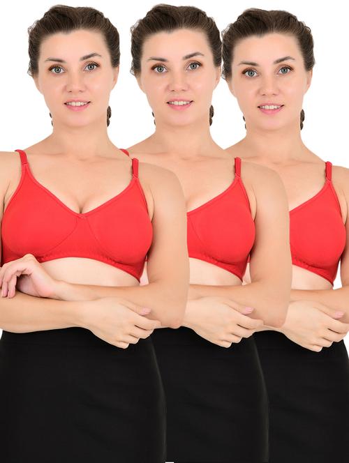 pack of 3 solid regular bra - 19776103 - Very Small Image - 1