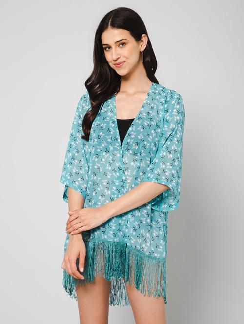 blue georgette coverup - 19777880 - Very Small Image - 1