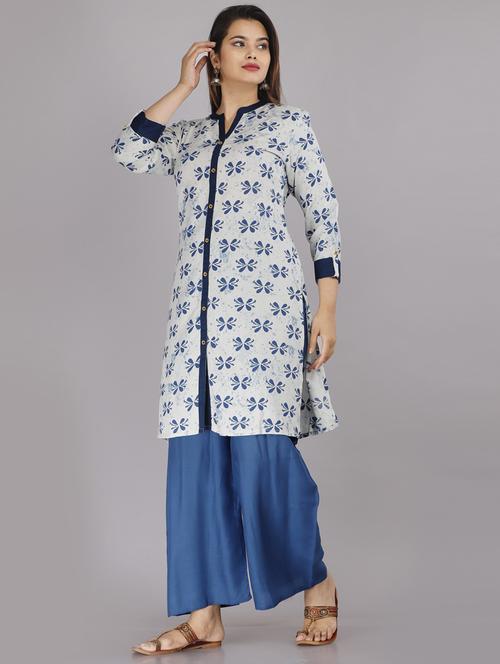 printed kurta palazzo set - 19778754 - Very Small Image - 1