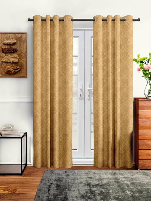 stylish and attractive self design curtains - pack of 2 - 19780349 - Very Small Image - 1