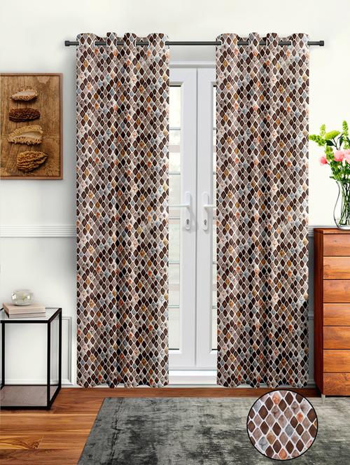 stylish and attractive printed curtains - set of 2 - 19780622 - Very Small Image - 1