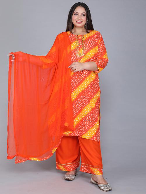 bandhani print kurta palazzo set - 19780997 - Very Small Image - 1