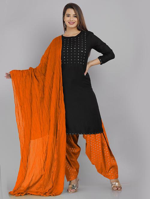 mirror work kurta salwar set - 19781024 - Very Small Image - 1