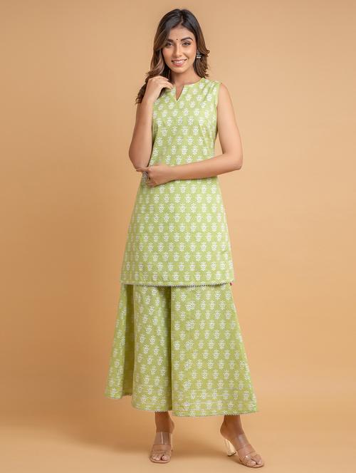 printed kurta palazzo set - 19781084 - Very Small Image - 1