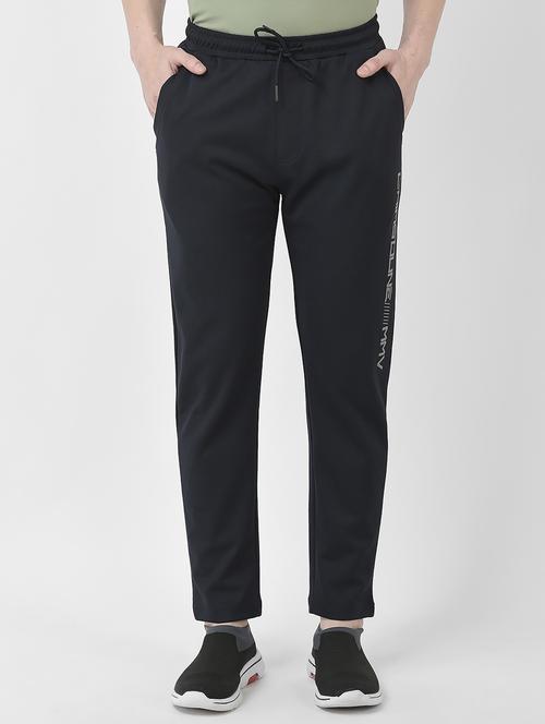 navy blue solid full length track pant - 19781177 - Very Small Image - 1