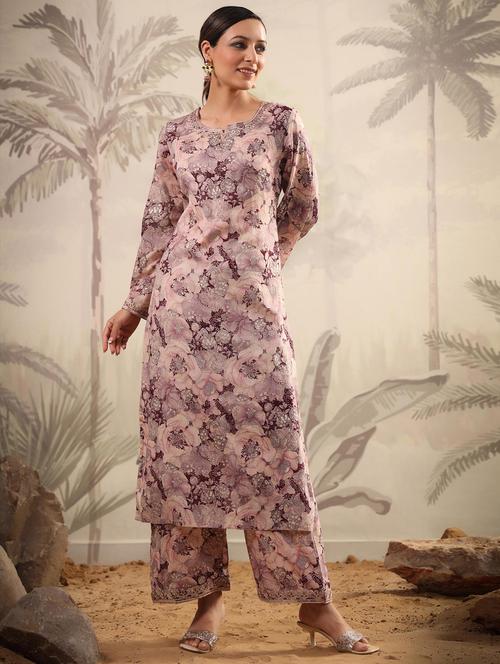 embroidered kurta palazzo set - 19781223 - Very Small Image - 1