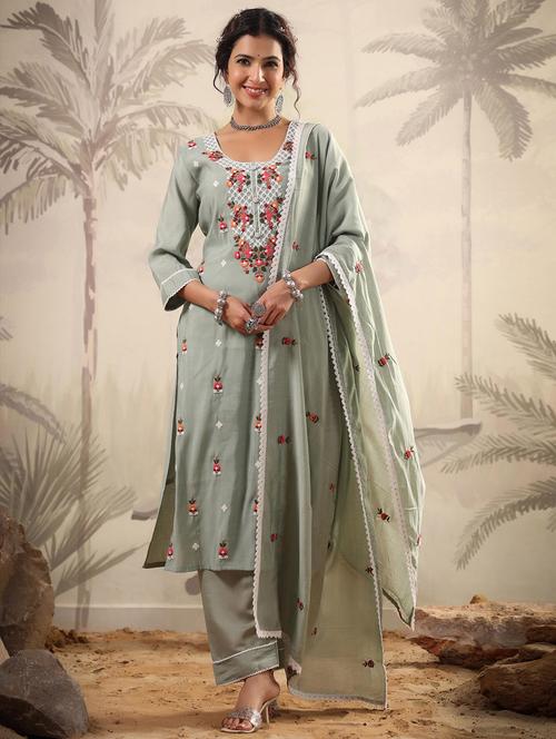 embroidered suit set - 19781233 - Very Small Image - 1