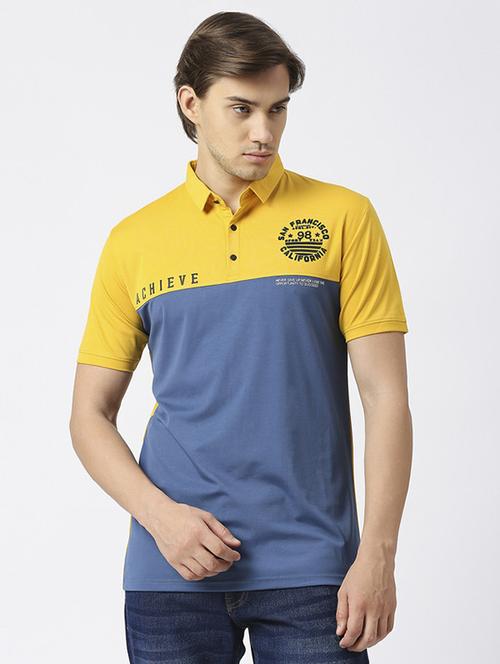 polo neck color block regular t-shirt - 19781313 - Very Small Image - 1