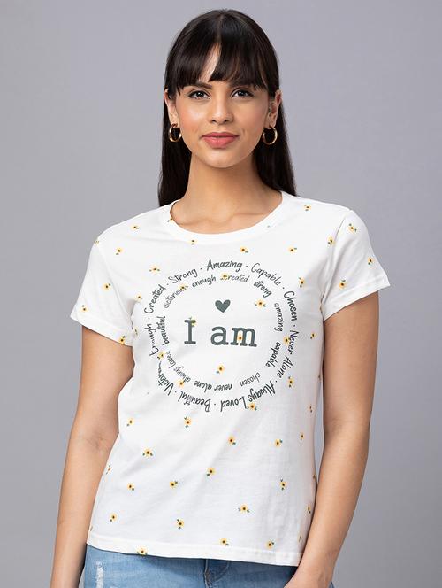 women's all over print round neck t-shirt - 19781366 - Very Small Image - 1
