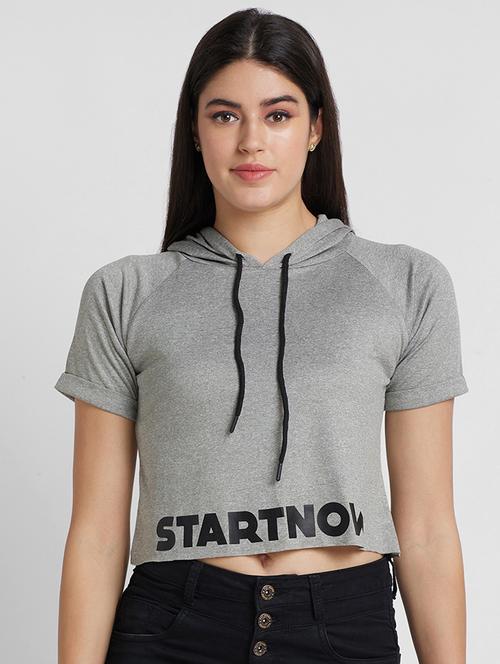 grey cotton crop tee - 19781375 - Very Small Image - 1