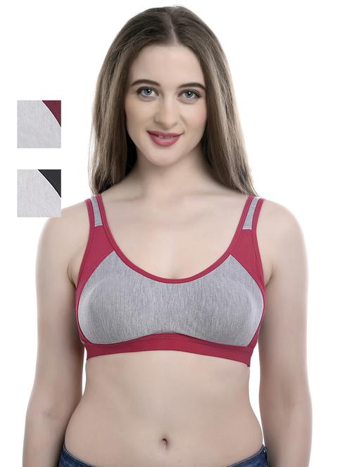 pack of 3 cotton sports bra - 19782481 - Very Small Image - 1