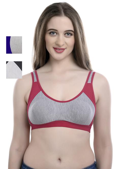 pack of 3 cotton sports bra - 19782486 - Very Small Image - 1