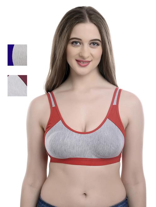pack of 3 cotton sports bra - 19782494 - Very Small Image - 1