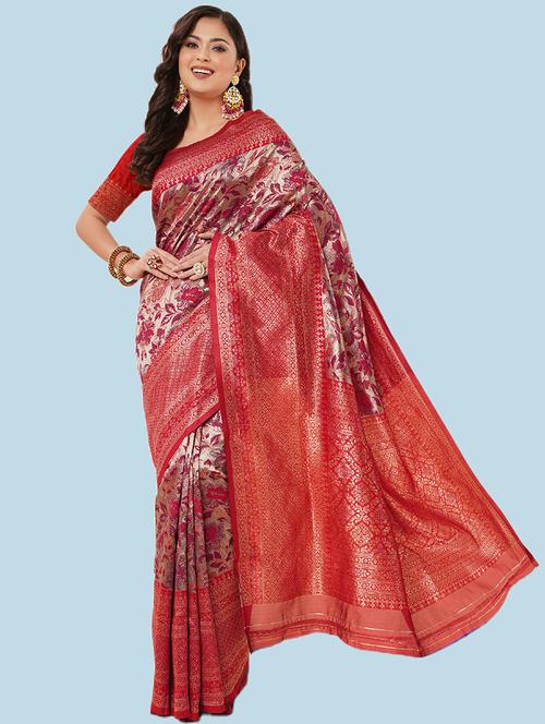 self design paithani saree with blouse - 19782703 - Very Small Image - 1