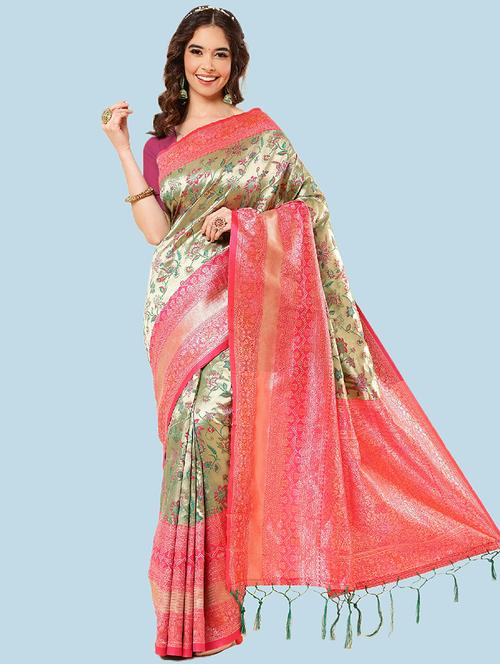 self design paithani saree with blouse - 19782714 - Very Small Image - 1