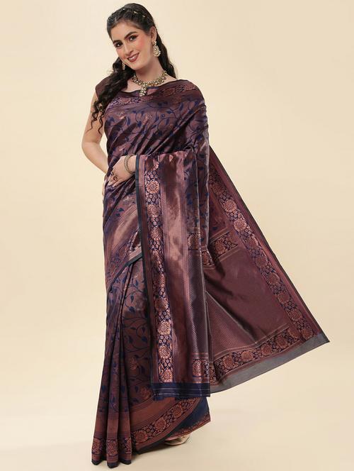 self design kanjivaram saree with blouse - 19782716 - Very Small Image - 1