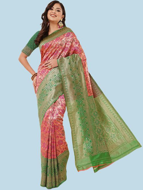 self design kanjivaram saree with blouse - 19782733 - Very Small Image - 1