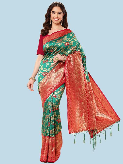 self design paithani saree with blouse - 19782742 - Very Small Image - 1
