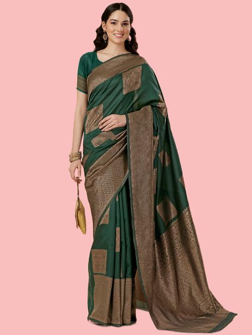 self design woven saree with blouse - 19782806 - Very Small Image - 1