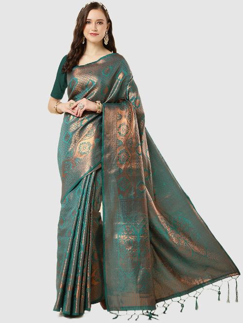 self design zari work saree - 19782846 - Very Small Image - 1