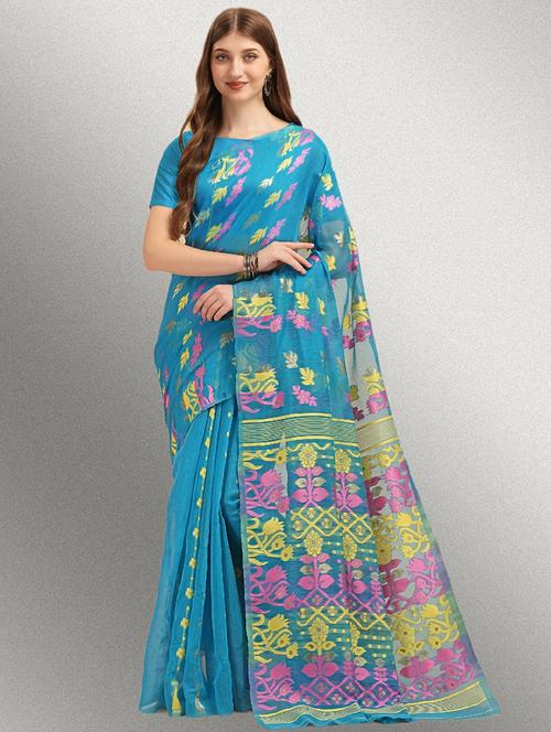 self design jamdani saree - 19782958 - Very Small Image - 1