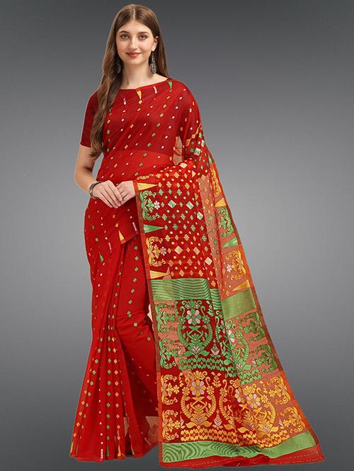 self design jamdani saree - 19783072 - Very Small Image - 1
