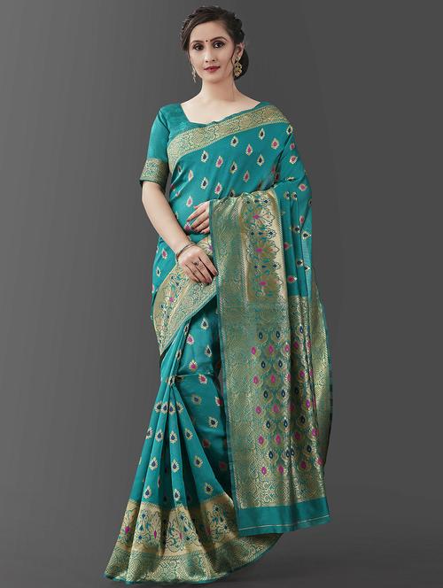 self design zari work saree - 19783102 - Very Small Image - 1