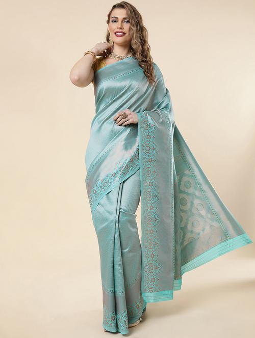 self design handloom saree - 19783110 - Very Small Image - 1
