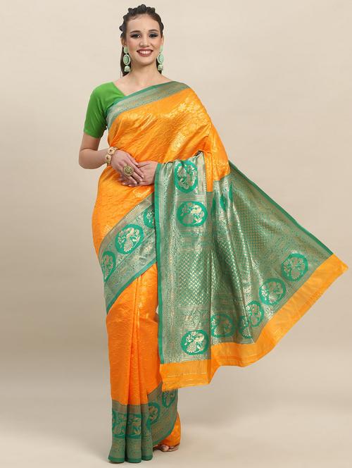 self design handloom saree with blouse - 19783111 - Very Small Image - 1
