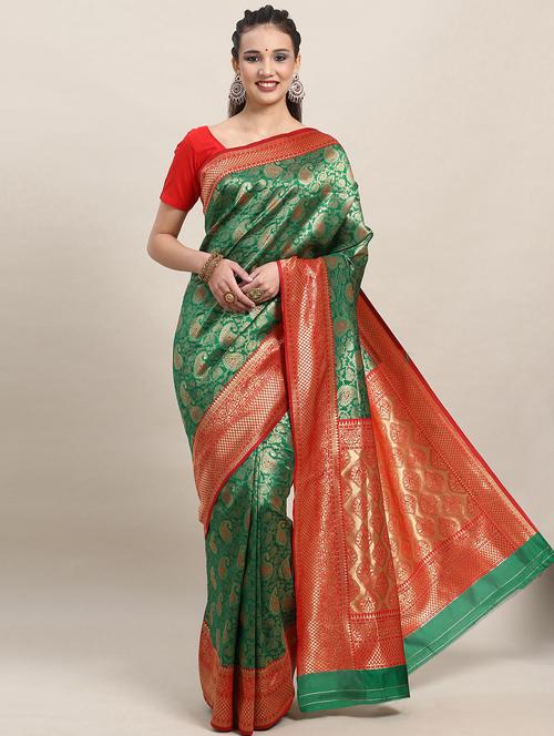 self design woven saree - 19783116 - Very Small Image - 1