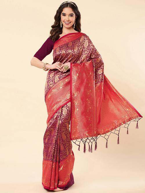 self design handloom saree - 19783129 - Very Small Image - 1