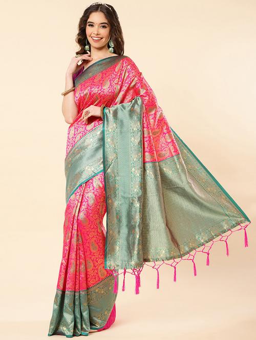 self design banarasi saree - 19783131 - Very Small Image - 1