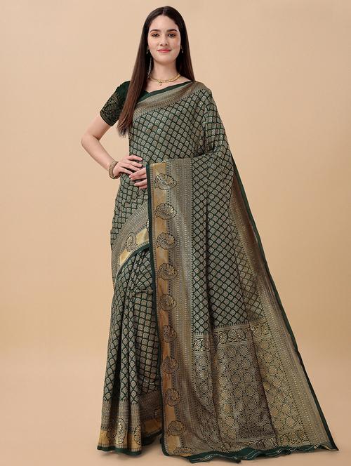 self design zari work saree - 19783141 - Very Small Image - 1