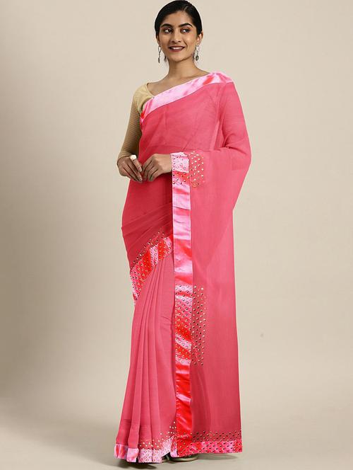 solid woven saree with blouse - 19784072 - Very Small Image - 1
