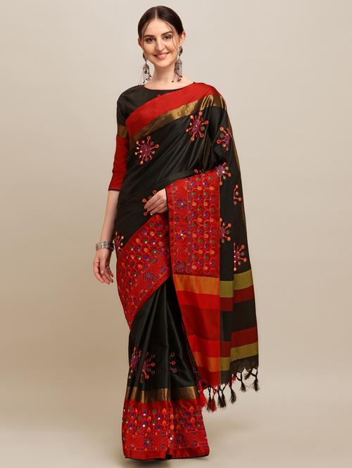 multi colored cotton silk baluchari saree with blouse - 19784454 - Very Small Image - 1