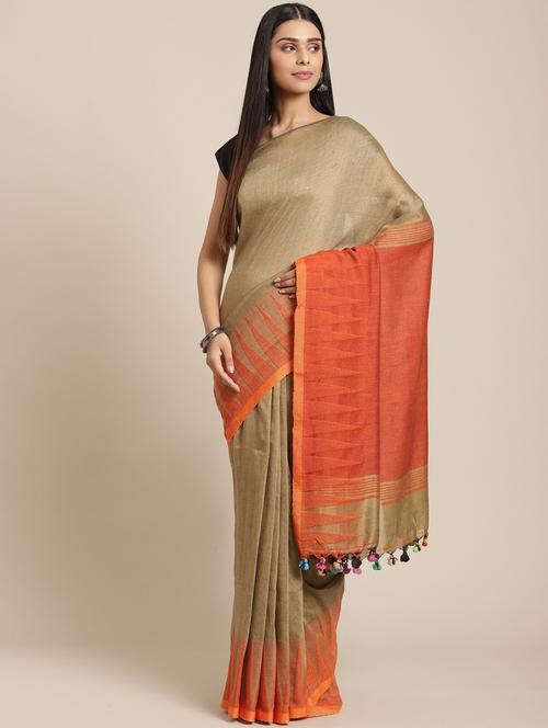 self design woven saree with blouse - 19784932 - Very Small Image - 1