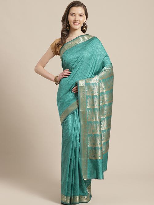 self design plain saree with blouse - 19784939 - Very Small Image - 1