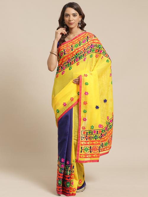 women's self design multi colored saree with blouse - 19784984 - Very Small Image - 1