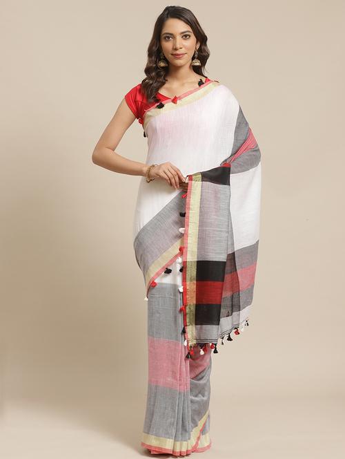 self design woven saree with blouse - 19785015 - Very Small Image - 1